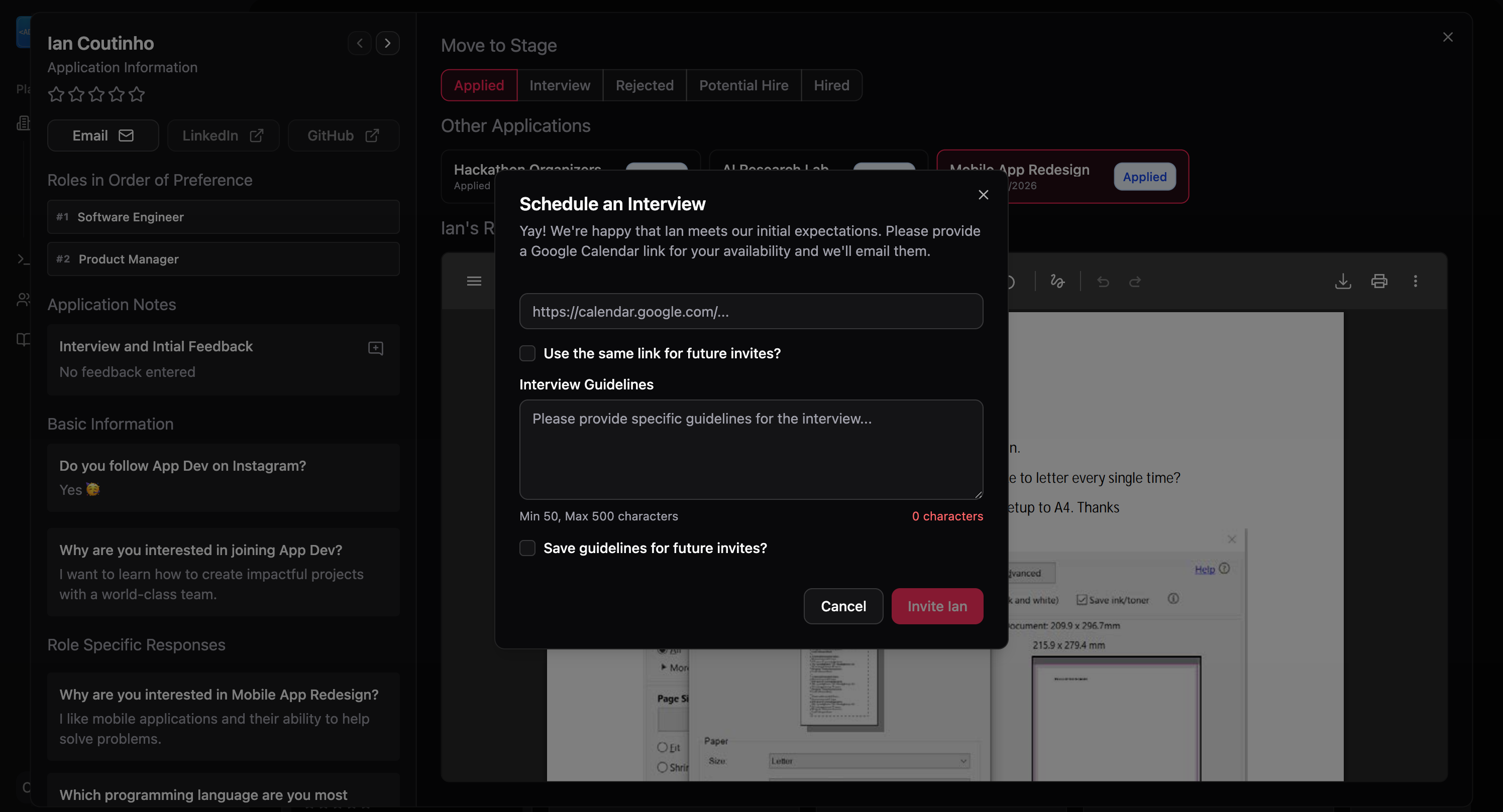 Interviewing Process