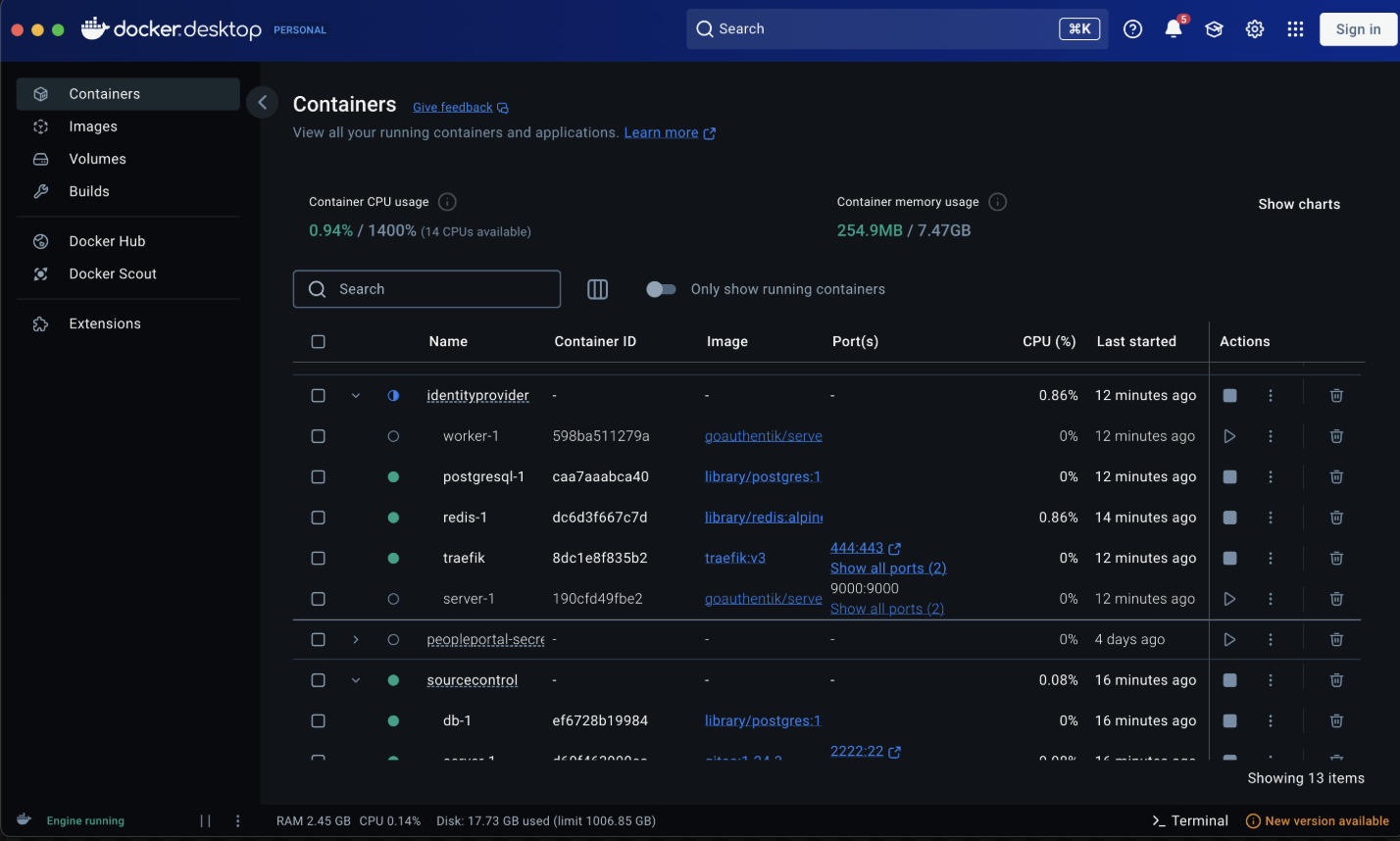 Docker Desktop Containers